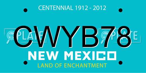 CWYB78 New Mexico License Plate