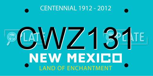 CWZ131 New Mexico License Plate