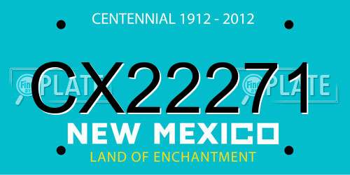 CX22271 New Mexico License Plate