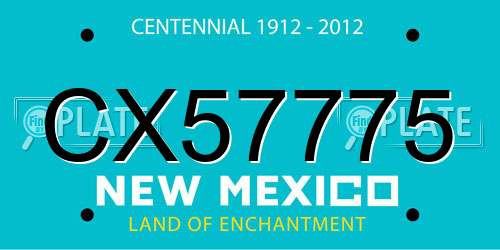 CX57775 New Mexico License Plate