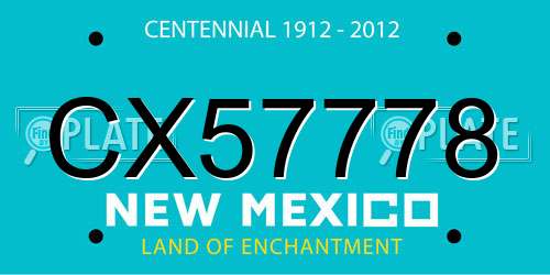 CX57778 New Mexico License Plate