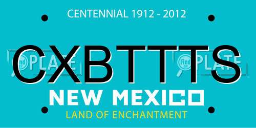 CXBTTTS New Mexico License Plate
