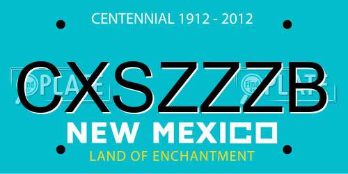 CXSZZZB New Mexico License Plate