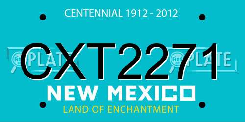 CXT2271 New Mexico License Plate