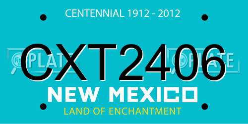 CXT2406 New Mexico License Plate