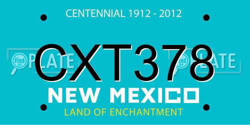 CXT378 New Mexico License Plate