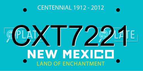 CXT7221 New Mexico License Plate