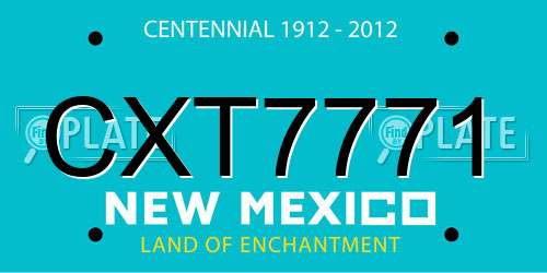 CXT7771 New Mexico License Plate