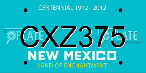 CXZ375 New Mexico License Plate
