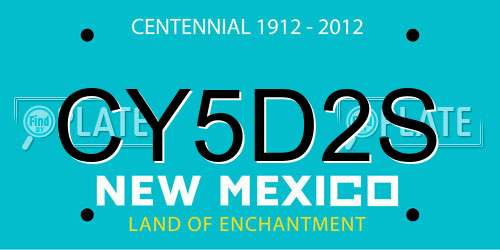 CY5D2S New Mexico License Plate