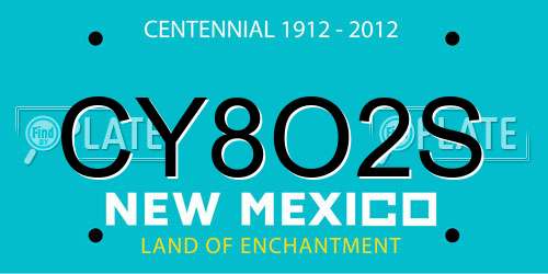 CY8O2S New Mexico License Plate