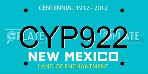 CYP922 New Mexico License Plate