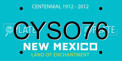 CYSO76 New Mexico License Plate