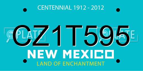 CZ1T595 New Mexico License Plate