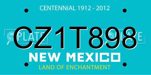 CZ1T898 New Mexico License Plate