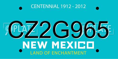 CZ2G965 New Mexico License Plate