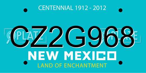 CZ2G968 New Mexico License Plate