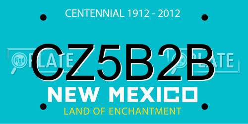 CZ5B2B New Mexico License Plate