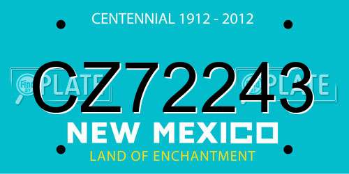 CZ72243 New Mexico License Plate