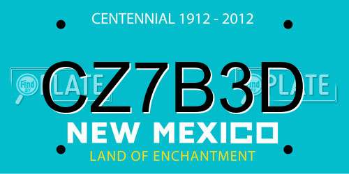 CZ7B3D New Mexico License Plate