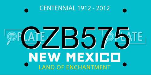 CZB575 New Mexico License Plate