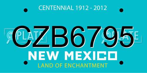 CZB6795 New Mexico License Plate