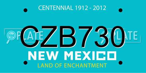 CZB730 New Mexico License Plate