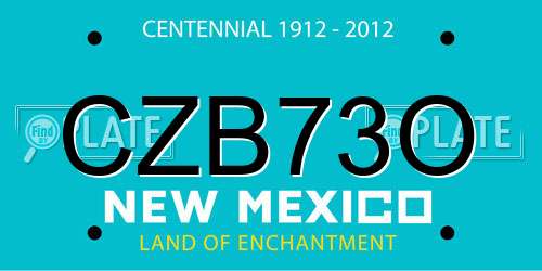 CZB73O New Mexico License Plate