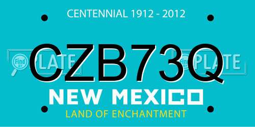 CZB73Q New Mexico License Plate
