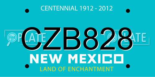 CZB828 New Mexico License Plate