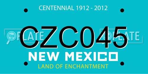 CZC045 New Mexico License Plate