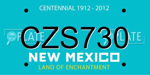 CZS730 New Mexico License Plate