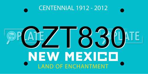 CZT830 New Mexico License Plate