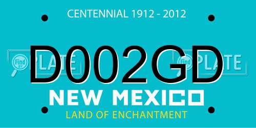 D002GD New Mexico License Plate