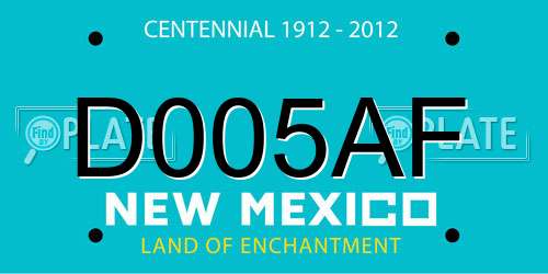 D005AF New Mexico License Plate