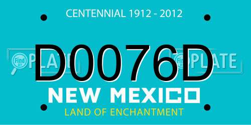 D0076D New Mexico License Plate
