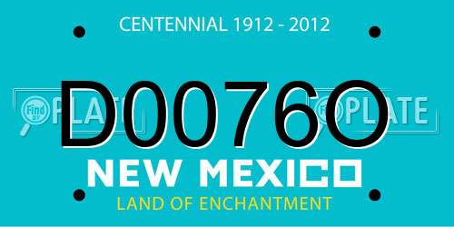 D0076O New Mexico License Plate