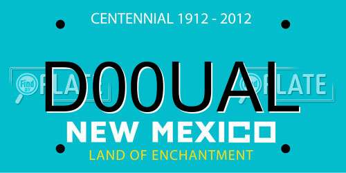 D00UAL New Mexico License Plate