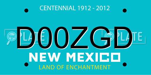 D00ZGD New Mexico License Plate