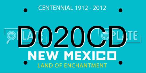 D020CD New Mexico License Plate