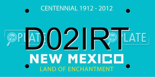 D02IRT New Mexico License Plate