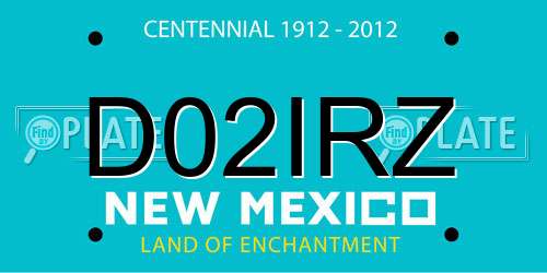 D02IRZ New Mexico License Plate