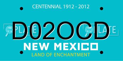 D02OCD New Mexico License Plate