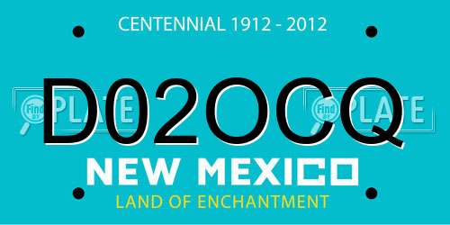 D02OCQ New Mexico License Plate