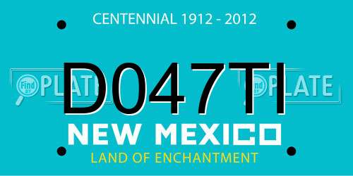 D047TI New Mexico License Plate