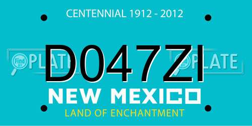 D047ZI New Mexico License Plate