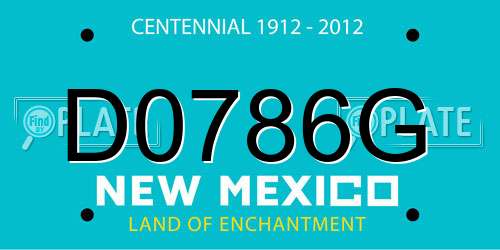 D0786G New Mexico License Plate