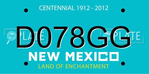 D078GG New Mexico License Plate
