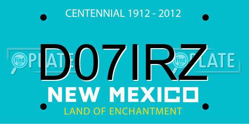 D07IRZ New Mexico License Plate