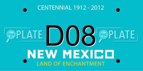 D08 New Mexico License Plate